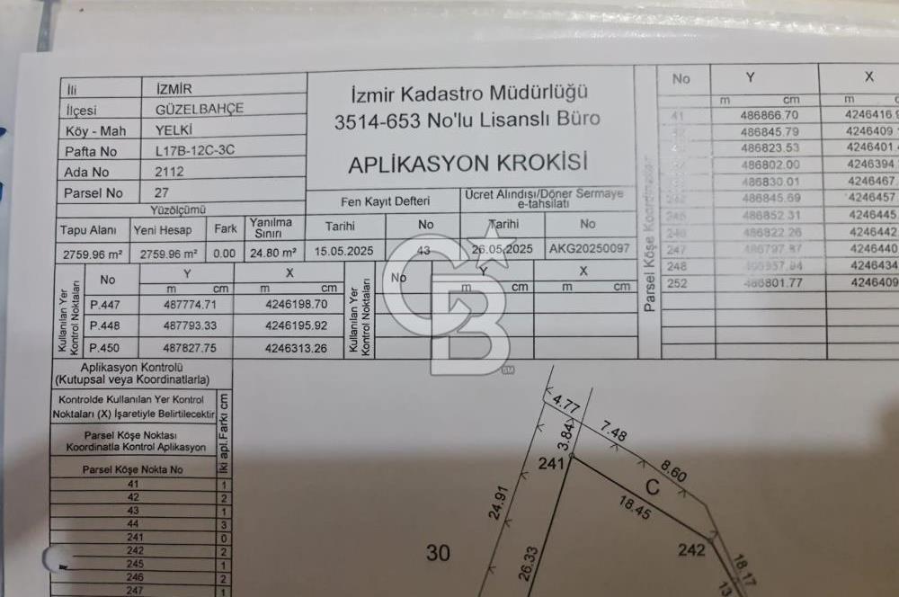 JASSE'DEN GÜZELBAHÇE YELKİ'DE SATILIK TARLA