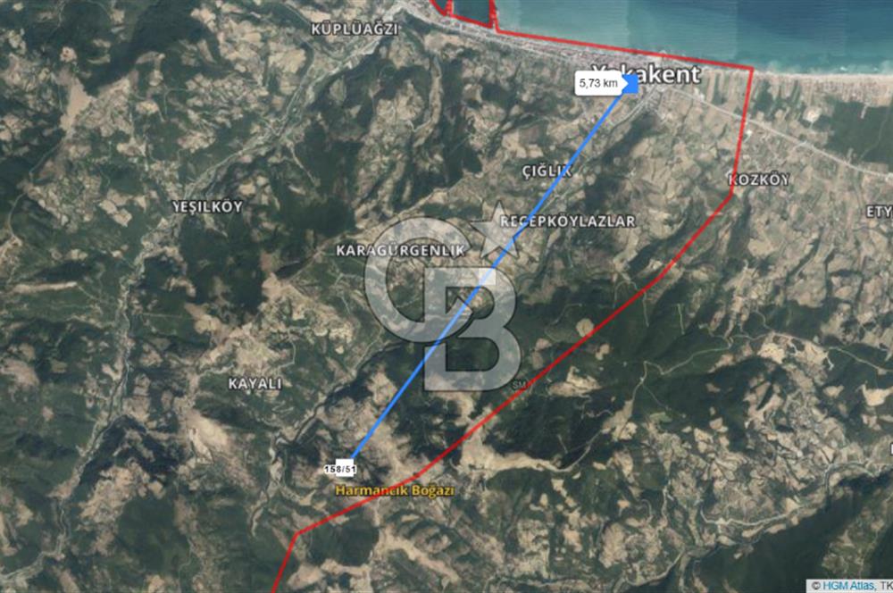 SAMSUN YAKAKENT KAYALI MAH. SATILIK TARLA