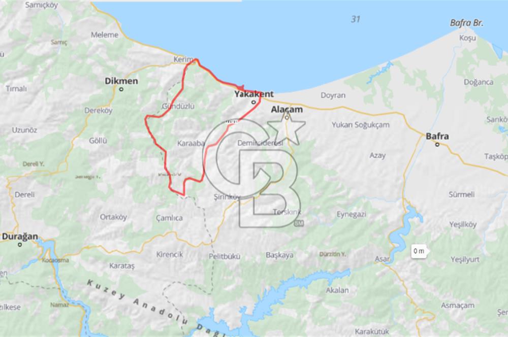 SAMSUN YAKAKENT KAYALI MAH. SATILIK TARLA