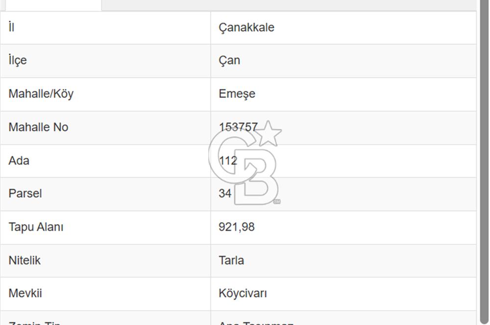 ÇANAKKALE ÇAN EMEŞE KÖYÜ SATILIK BİGA ÇAN YOLU KÖY CİVARI