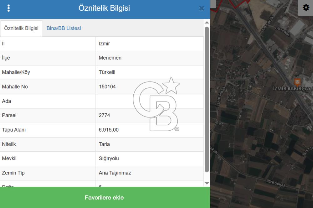 İZMİR MENEMEN TÜRKELLİDE 5200 M2 SATILIK TARLA