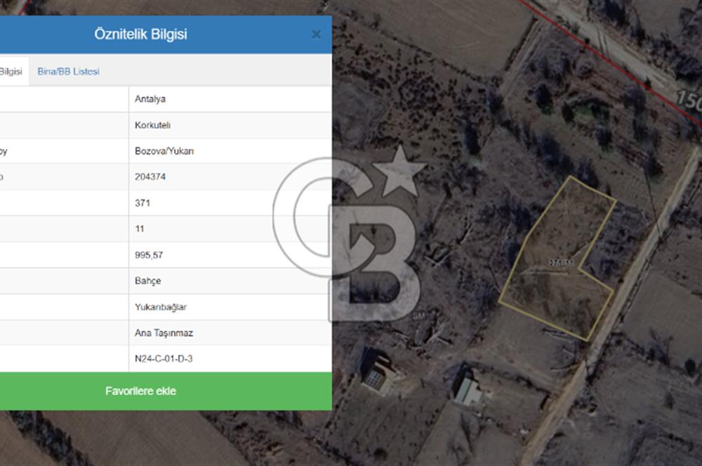 KORKUTELİ BOZOVADA BAHÇE NİTELİĞİNDE SATILIK ARAZİ