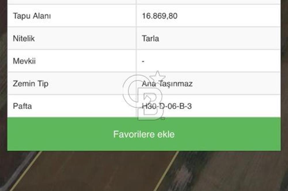 CB VİZYON BÜŞRA ERGÜL DEN ÇUBUK SÜNLÜ MH. TEK TAPU TARLA