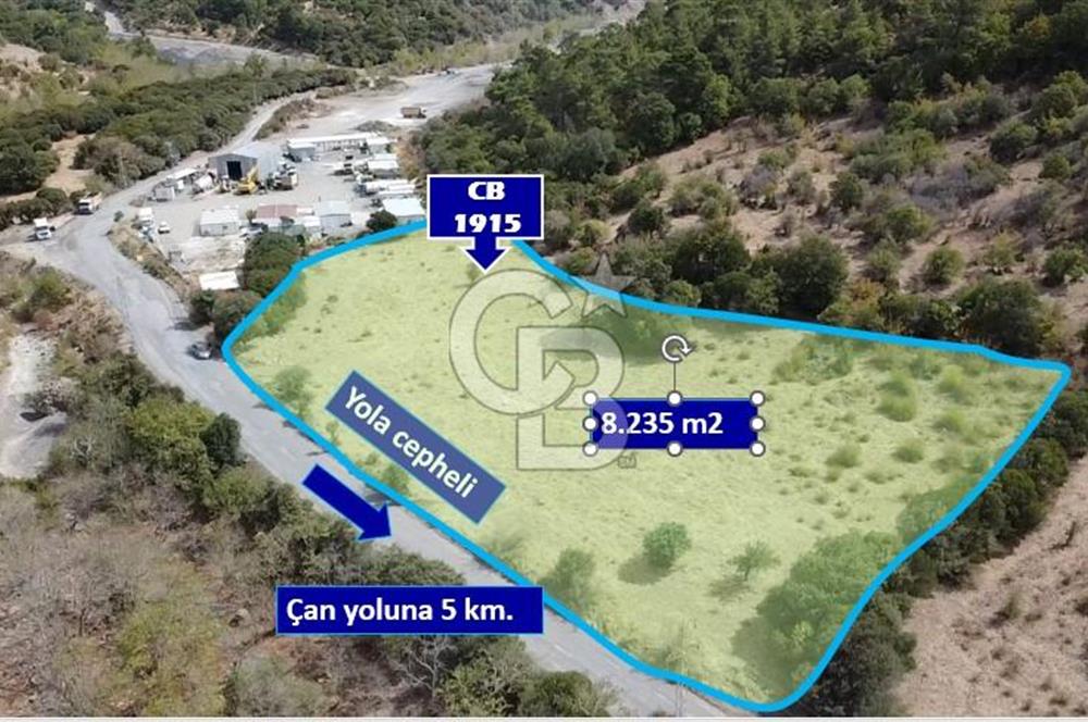 ÇANAKKALE MERKEZ HALİLOĞLU KÖYÜNDE YOLA CEPHELİ 8 DÖNÜM SATILIK TARLA