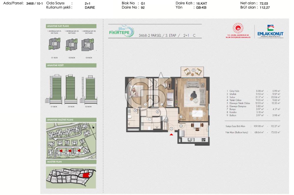 ARA ÖDEMESİZ PRESTİJ CD. CEPHELİ KAPALI MUTFAK 2+1 SATILIK DAİRE