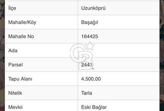 EDİRNE UZUNKÖPRÜ BAŞAĞILDA BARAJA VE ANAYOLA YAKIN SATILIK TARLA - 1 - 336760