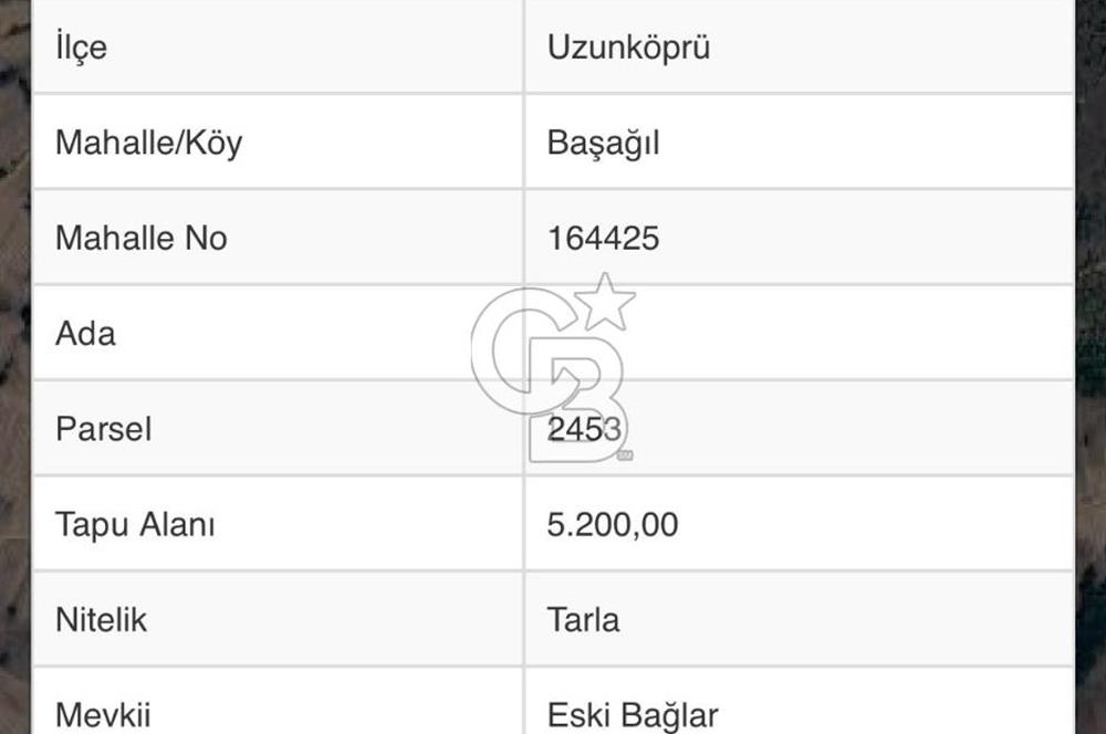  EDİRNE UZUNKÖPRÜ BAŞAĞILDA BARAJA VE ANAYOLA YAKIN SATILIK TARLA