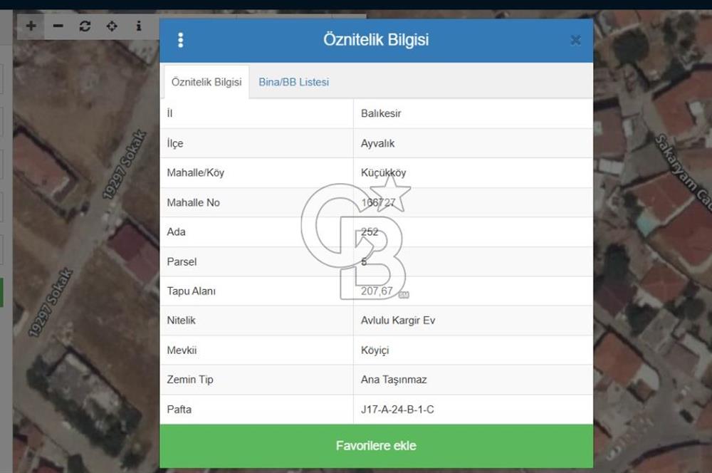 Ayvalık Küçükköy de 207m2 Ticari ve Konut İmarlı Arsa