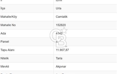 Urla Kuşçular Yoluna Cepheli Satılık Kooperatif Hissesi