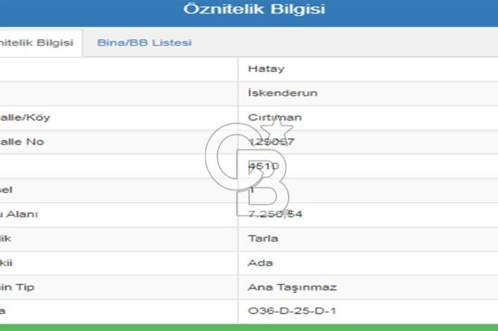 HATAY İSKENDERUN CIRTIMAN'DA FIRSAT PARSEL