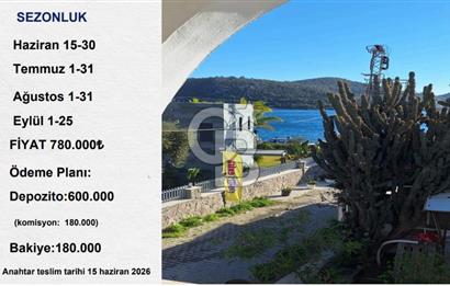 Sezonluk Kiralık Bodrum Türkbükü Denize 50 mt. Yakınlıkta 3+1-Alt Kat