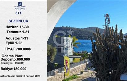 Sezonluk Kiralık Bodrum Türkbükü Denize 50 mt. Yakınlıkta 3+1 Üst Kat