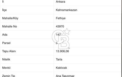 Kazan Fethiye'de Tai ve Lojistik Üssüne Komşu Yatırımlık Tarla