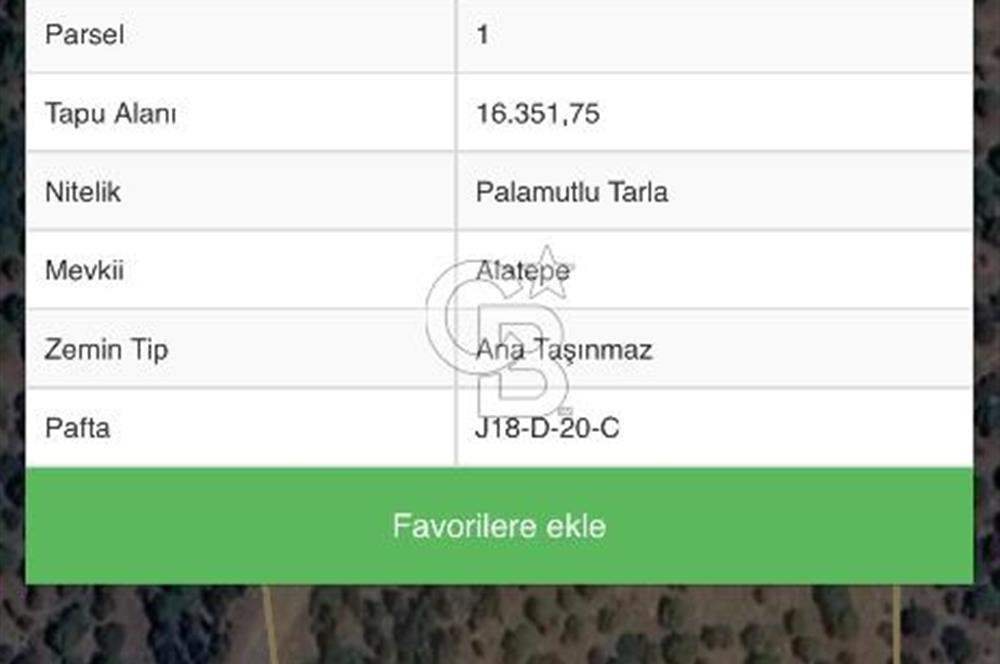 Bergama Kaşıkçı Köyünde 16.351,75 M2 Satılık Tarla