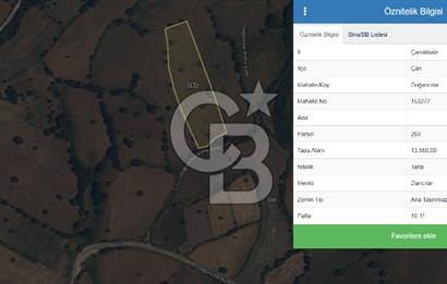 Çanakkale Çan Doğancılar Köyü'nde 13.550 m² Satılık Tarla