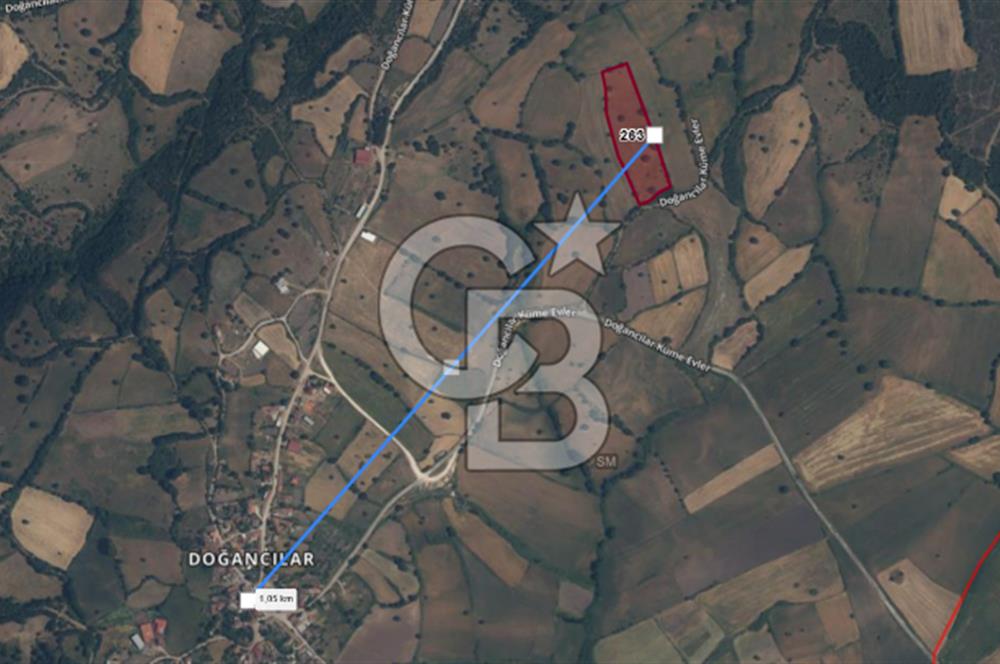 Çanakkale Çan Doğancılar Köyü'nde 13.550 m² Satılık Tarla