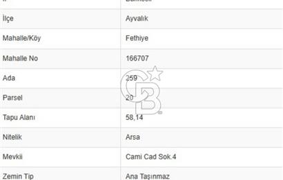 AYVALIK FETHİYE MAHALLESİNDE 3 ADET İMARLI ARSA