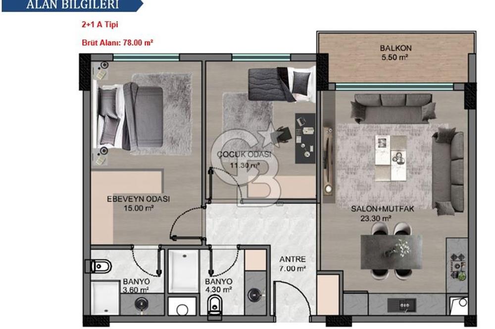 Ferra West Batıkentte Satılık Bahçe Kullanımlı Sıfır Daire