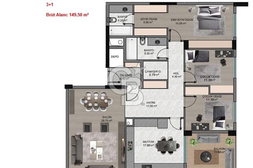 Ferra West Batıkentte Satılık Bahçe Kullanımlı Sıfır Daire