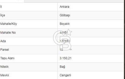 GÖLBAŞI BOYALIKTA 3150M² SATILIK ARSA