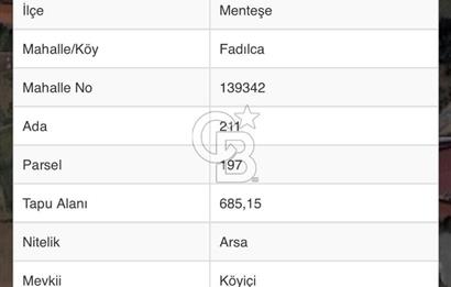 MUĞLA MENTEŞE FADILCA’DA 685 m² KÖYİÇİ İMARLI SATILIK ARSA
