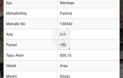 MUĞLA MENTEŞE FADILCA’DA 620 m² KÖYİÇİ İMARLI SATILIK ARSA