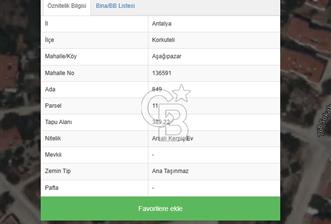 Korkuteli Aşşağıpazar Mah. SATILIK 389 m2 Parsel - 1 - 337785
