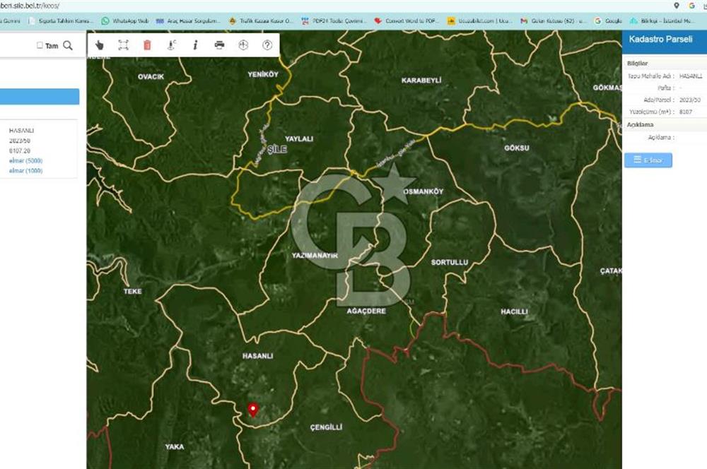 ŞİLE HASANLI'DA 500 M2 TURİZM AMAÇLI VİLLA İMARLI ARSA