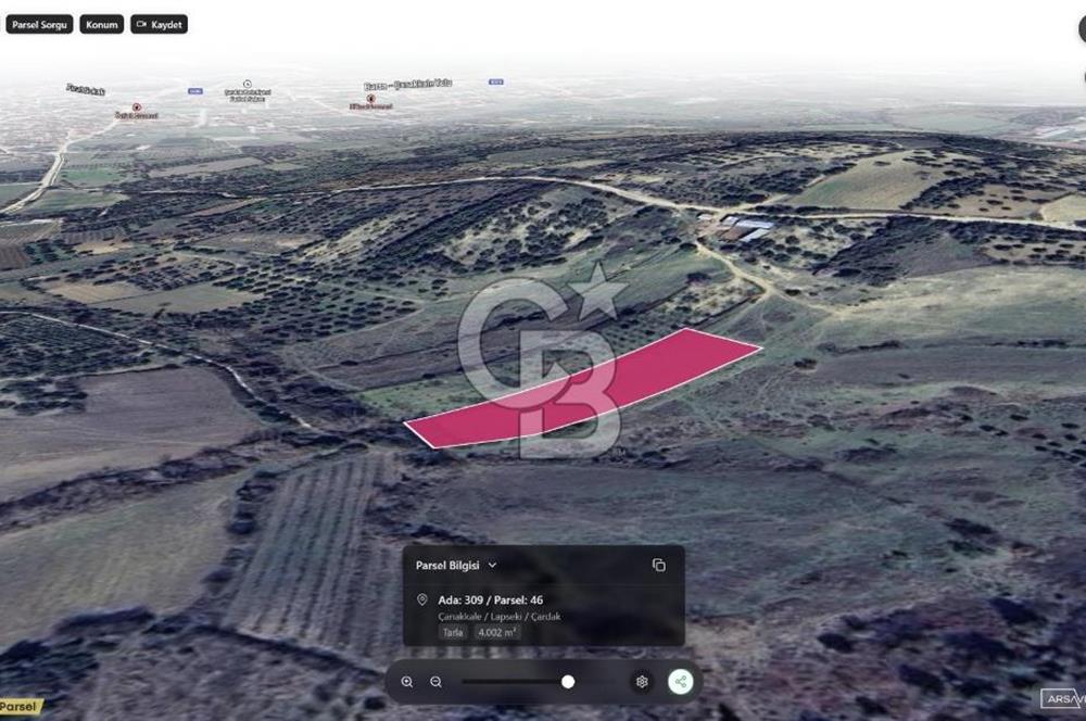 ÇARDAK’TA DENİZ MANZARALI CEVİZ AĞAÇLI SATILIK TARLA