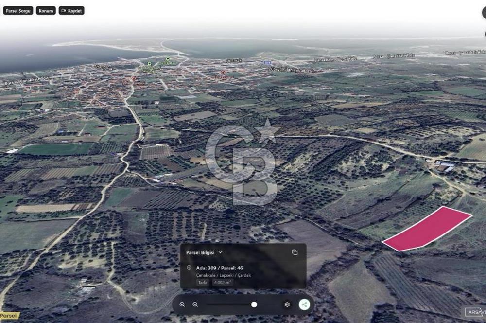 ÇARDAK’TA DENİZ MANZARALI CEVİZ AĞAÇLI SATILIK TARLA