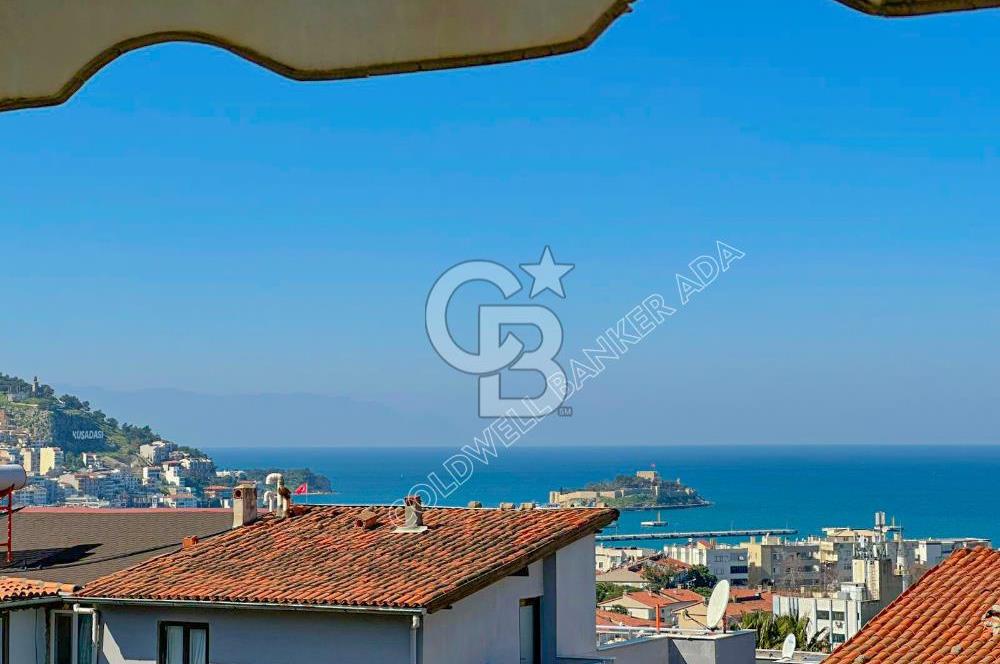 Kuşadası Merkezde Önü Kapanmaz Full Deniz ve Şehir Manzaralı Satılık 3+1 Daire 