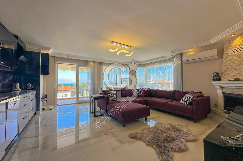 Kuşadası Merkezde Önü Kapanmaz Full Deniz ve Şehir Manzaralı Satılık 3+1 Daire 