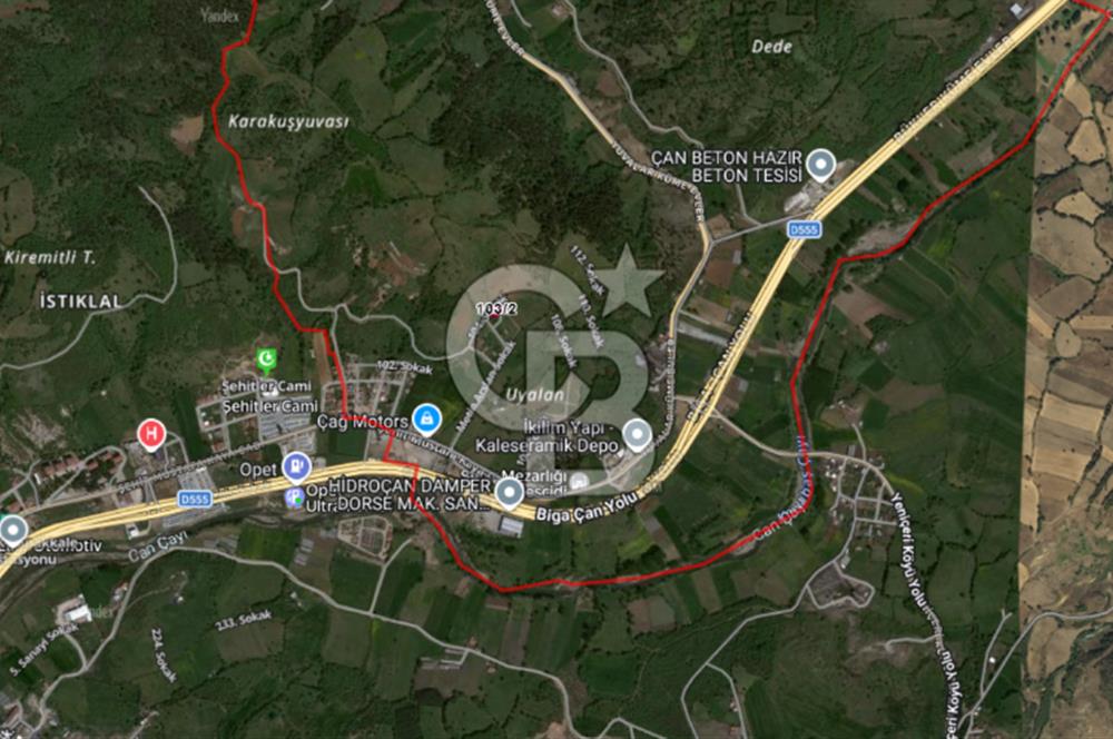 Çanakkale Çan Yuvalar Satılık Villa İmarlı 356 M2 Arsa