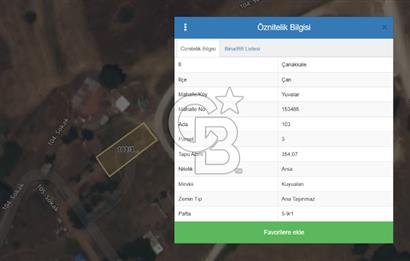 Çanakkale Çan Yuvalar Satılık Villa İmarlı 354 M2 Arsa