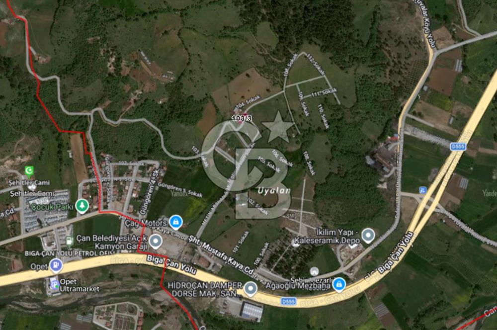 Çanakkale Çan Yuvalar Satılık Villa İmarlı 354 M2 Arsa