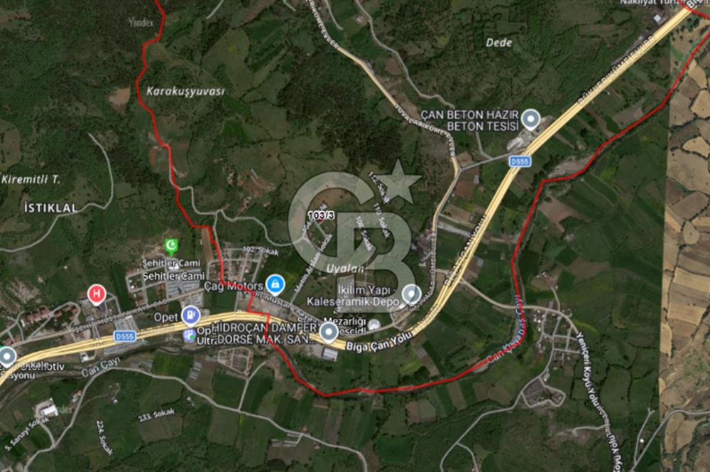 Çanakkale Çan Yuvalar Satılık Villa İmarlı 354 M2 Arsa