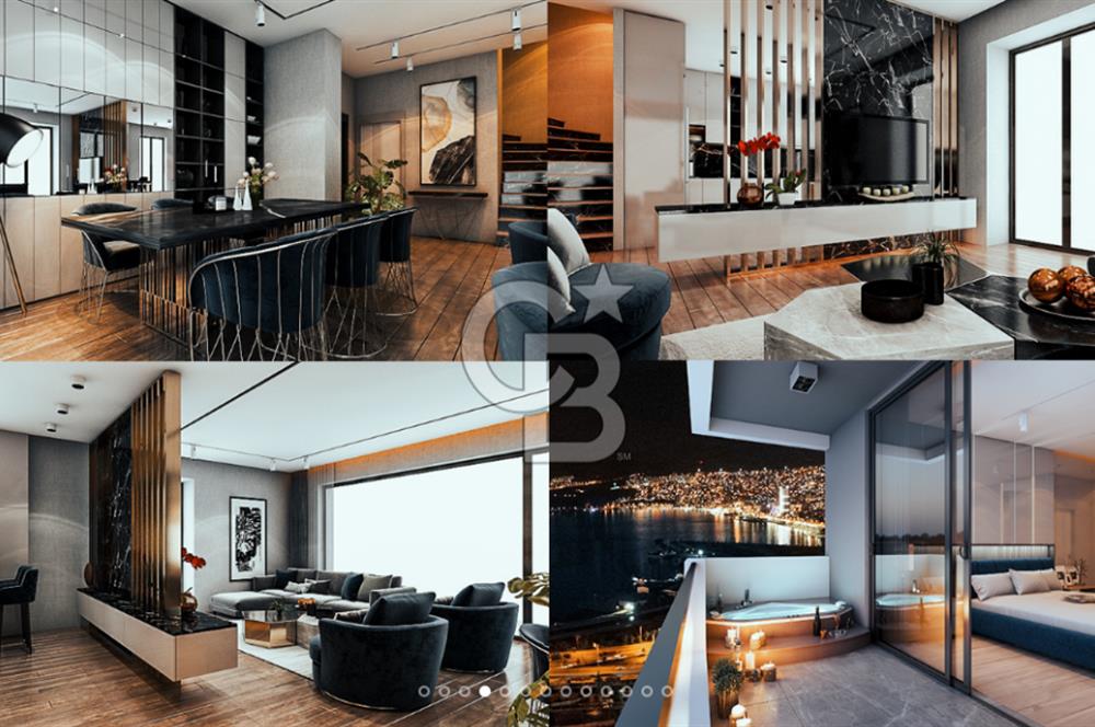 İzmir İnci Smyrna'da Deniz Manzaralı 1+1 Daire