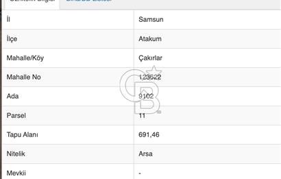 Samsun Atakum'da Denize 2Km Fırsat Arsa