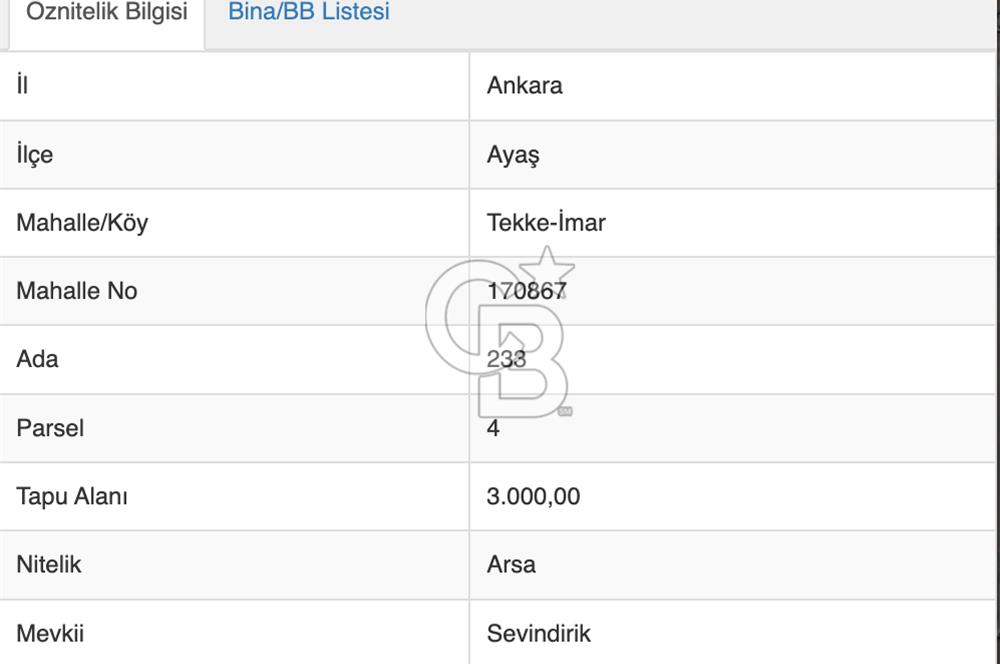 Ayaş'ta 3 Dönüm Kaçırılmayacak Fiyatta Arsa