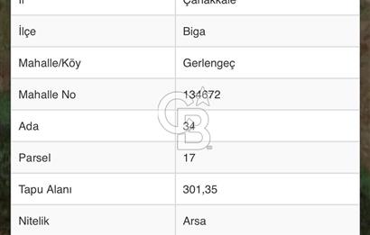 BİGA GERLENGEÇ SATILIK ARSA 