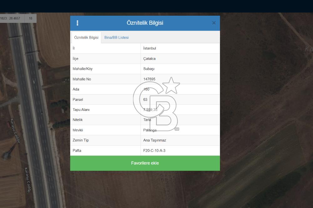 İSTANBUL HAVALİMANI YOLU ÜZERİNDE TEK TAPU 7.500 M2 FIRSAT TARLA