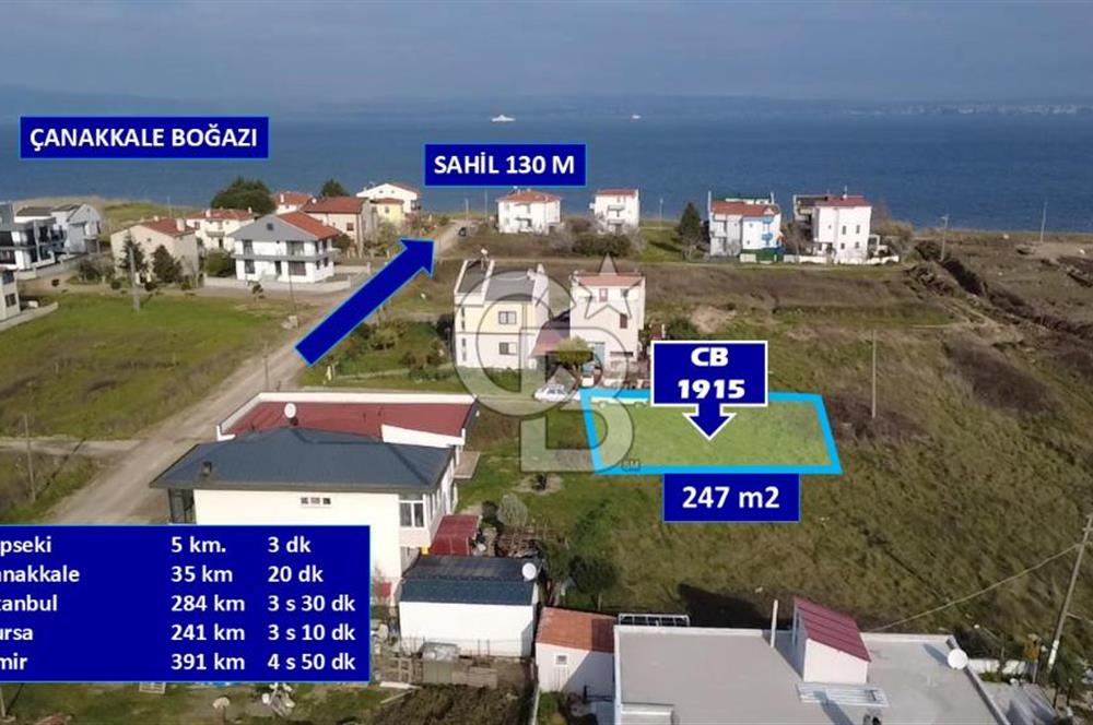 ÇANAKKALE LAPSEKİ ÇARDAK DENİZE 130 M İMARLI 247 M2 SATILIK ARSA