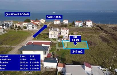 ÇANAKKALE LAPSEKİ ÇARDAK DENİZE 130 M İMARLI 247 M2 SATILIK ARSA