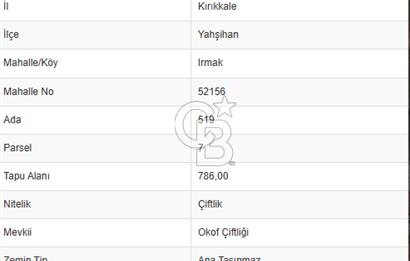 KIRIKKALE YAHŞİHAN IRMAK KÖYÜNDE SATILIK ARSA