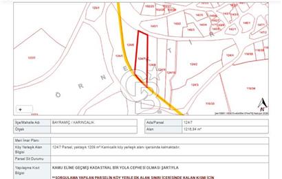 ÇANAKKALE BAYRAMİÇ KARINCALIK KÖY İÇİ İMARLI SATILIK ARSA