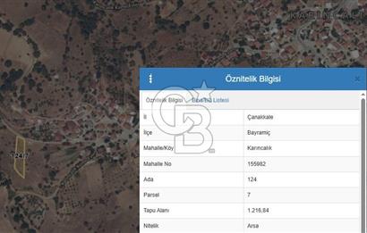 ÇANAKKALE BAYRAMİÇ KARINCALIK KÖY İÇİ İMARLI SATILIK ARSA