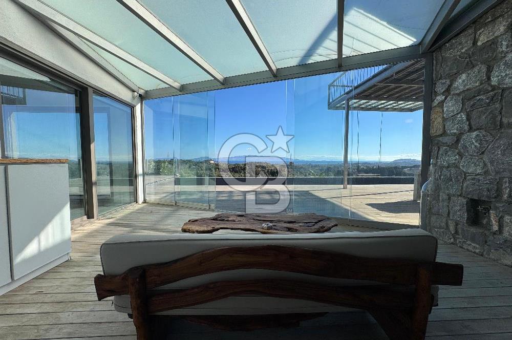 Datça Kızlan'da Satılık Özel Tasarım Havuzlu Taş Mimarili Villa