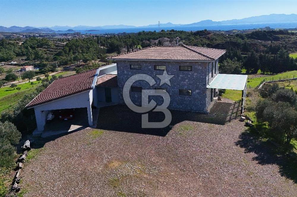 Datça Kızlan'da Satılık Özel Tasarım Havuzlu Taş Mimarili Villa