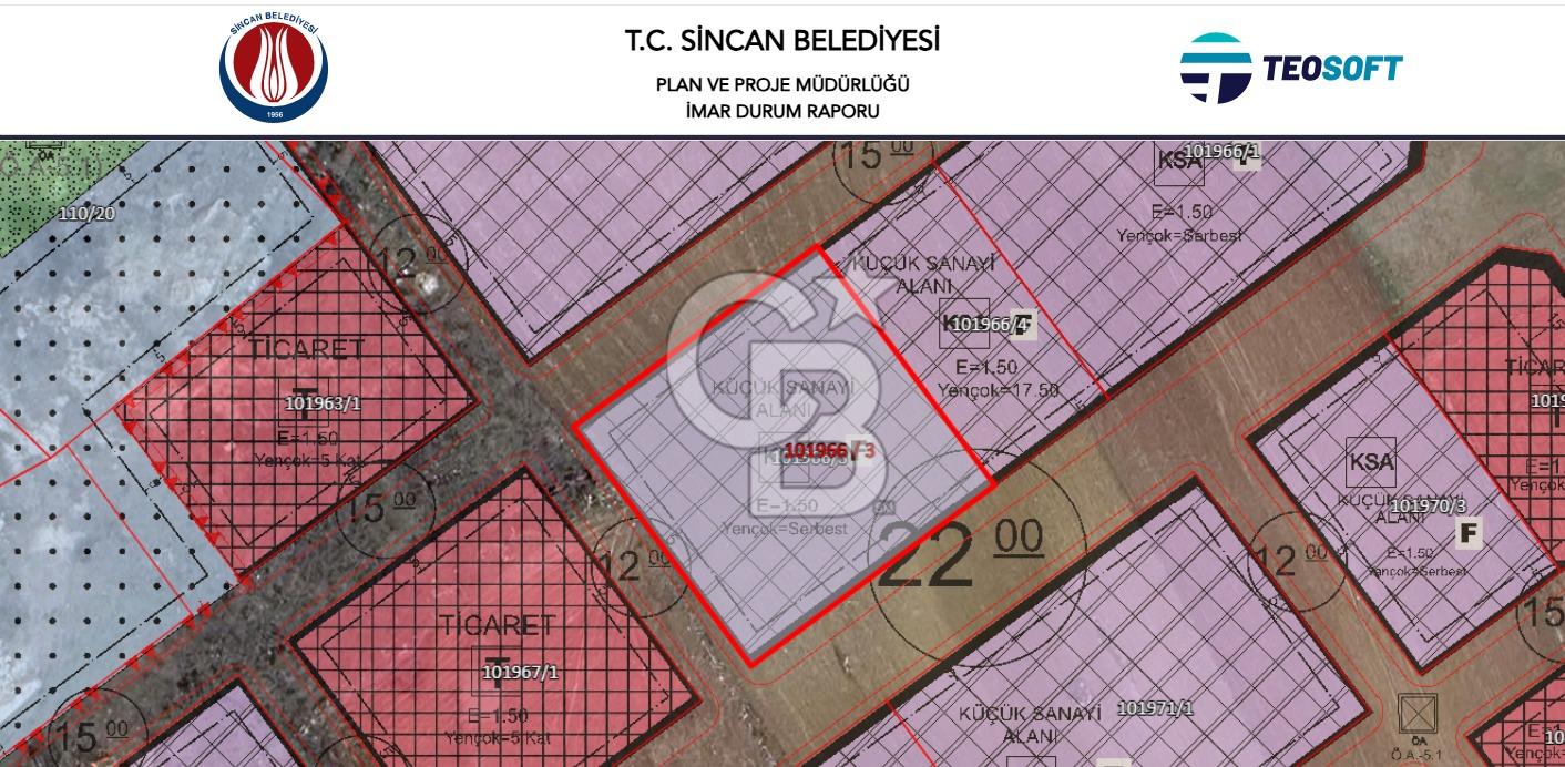 SİNCAN POLATLAR DA SATILIK 2291 m² SANAYİ İMARLI ARSA HİSSESİ