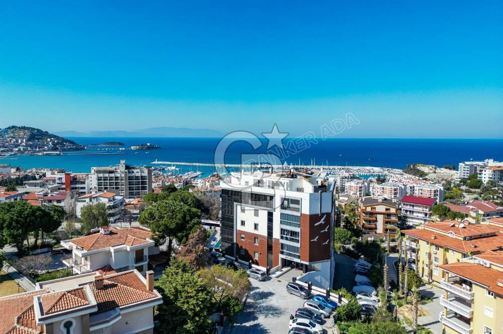 Kuşadası Marina’da 140 m² 2+1 Köşe Bahçe Katı Daire | Eşyalı | Kapalı Mutfak | Havuzlu Site